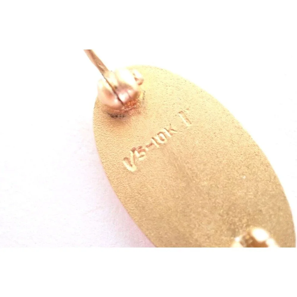 Gold Cross 10K 1/5 Leaf Tie Tack Set of 2 with Gold Tone Cross Leaf with Chain